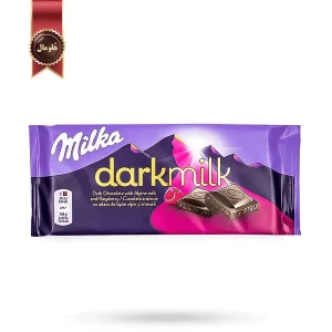 شکلات تخته ای دارک میلکا milka مدل تمشک raspberry وزن 85 گرم