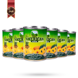6 عدد کمپوت آناناس حلقه ای آمریکن گرین فارم american green farm سه کیلویی