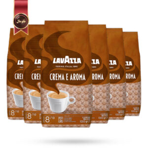 6 بسته دانه قهوه لاوازا lavazza مدل کرما اِ آروما Crema e aroma یک کیلویی