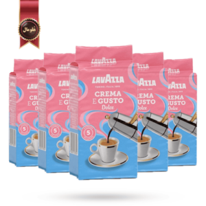 6 عدد پودر قهوه لاوازا lavazza مدل کرما اِ گاستو دولچه Crema e gusto dolce وزن 250 گرم