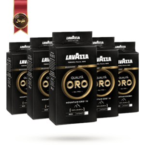 6 عدد پودر قهوه لاوازا lavazza مدل کوالیتا اورو مشکی Qualita ORO mountain grown وزن 250 گرم