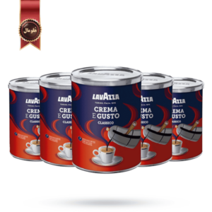 6 عدد پودر قهوه قوطی لاوازا lavazza مدل کرما اِ گاستو کلاسیک Crema e gusto classico وزن 250 گرم