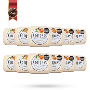 12 عدد قرص خوشبوکننده دهان کامپس compass مدل عسل زنجبیل ginger honey