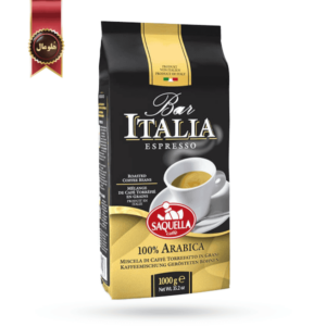 دانه قهوه ایتالیا ساکوئلا مدل Arabica 100% یک کیلویی