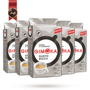 6 عدد پودر قهوه جیموکا gimoka مدل گوستو ریکو gusto ricco وزن 250 گرم