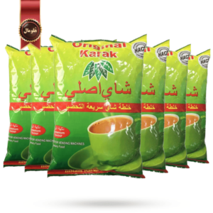6 بسته چای کرک اصلی original karak مدل طعم هل cardamom flavour یک کیلویی