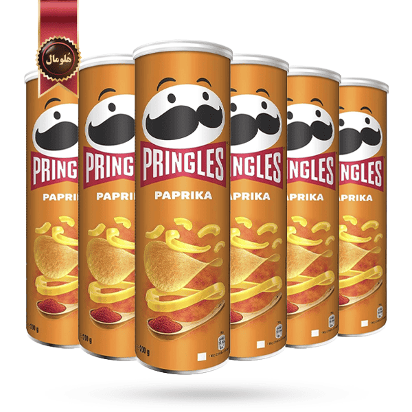 6 عدد چیپس پرینگلز pringles مدل پاپریکا paprika وزن 165 گرم