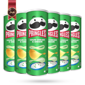 6 عدد چیپس پرینگلز pringles مدل خامه ترش و پیاز sour cream & onion وزن 165 گرم