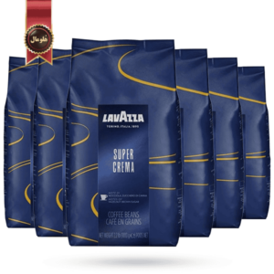 6 بسته دانه قهوه لاوازا lavazza مدل سوپر کرما Super Crema یک کیلویی