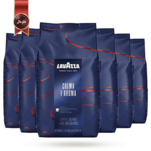 6 بسته دانه قهوه لاوازا lavazza مدل کرما ای آروما crema e aroma یک کیلویی