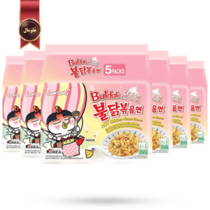 6 بسته نودل سامیانگ samyang مدل کرم کربنارا Cream Carbonara وزن 140 گرم پک 5 تایی
