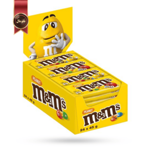 24 عدد اسمارتیز ام اند امز M&M'S مدل بادام زمینی peanut وزن 45 گرم