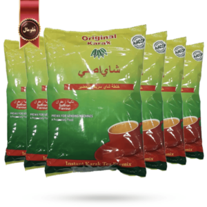 6 بسته چای کرک اصلی original karak مدل طعم زعفران saffron flavour یک کیلویی