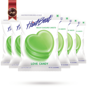 6 بسته آبنبات عشق هارتبیت hartbeat مدل طعم خربزه melon وزن 150 گرم