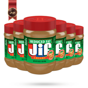 6 عدد کره بادام زمینی جیف jif مدل کم چرب reduced fat وزن 454 گرم