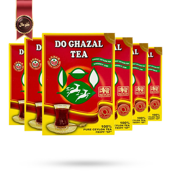 6 بسته چای دو غزال Do Ghazal مدل سیلان خالص Pure Ceylon وزن 500 گرم