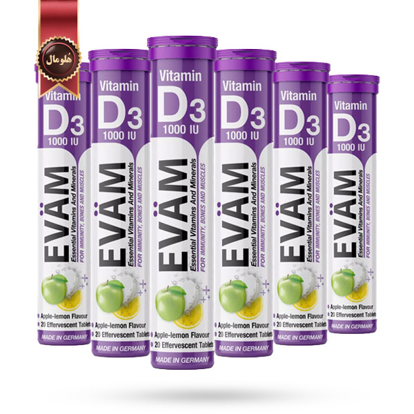 6 بسته قرص جوشان ایوام evam مدل ویتامین دی سه Vitamin D3