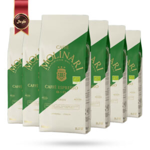 6 بسته دانه قهوه مولیناری Molinari مدل ارگانیک سبز BIO Verde یک کیلویی
