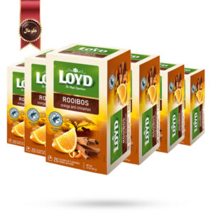 6 بسته دمنوش کیسه ای لوید LOYD مدل رویبوس پرتقال و دارچین Rooibos orange and cinnamon پک 20 تایی
