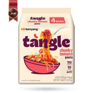 نودل تانگل سامیانگ samyang Tangle مدل گوجه‌ای چانکی Chunky Tomato وزن 105 گرم پک 4 تایی