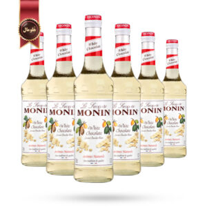 6 عدد سیروپ مونین Monin طعم شکلات سفید (وایت چاکلت) White Chocolate حجم 700 میلی لیتر