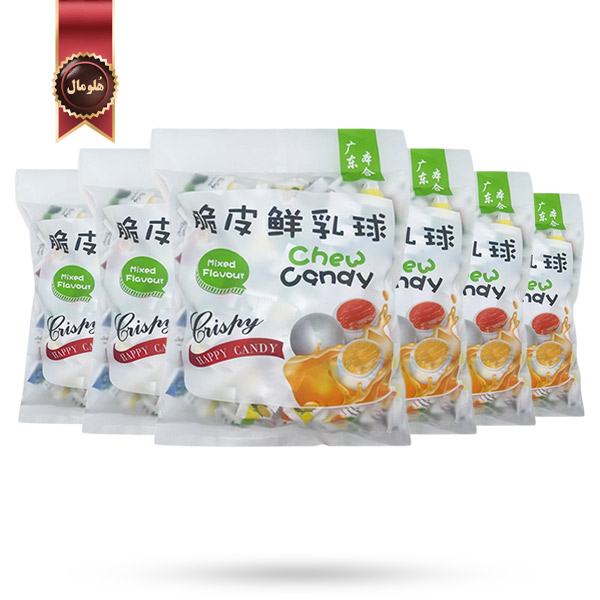 6 بسته تافی جویدنی هپی کندی Happy Candy مدل میکس میوه ای چوی کندی Chew Candy وزن 1 کیلویی