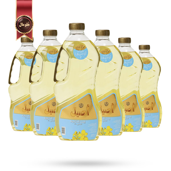 6 عدد روغن مایع گیاهی اصیل aseel مدل کانولا Canola Oil حجم 1500 میلی لیتر