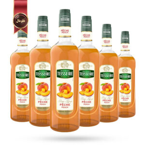 6 عدد سیروپ تیزر Teisseire Syrup مدل هلو Peach وزن 700 گرم