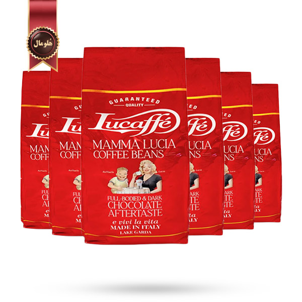 6 بسته دانه قهوه لوکافه Lucaffe مدل ماما لوشیا Mamma Lucia وزن 1000 گرم