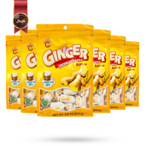 6 بسته آبنبات بون بون چون گانگ ChunGuang Bonbon مدل زنجبیل و نارگیل Ginger Coconut وزن 250 گرم (اورجینال)