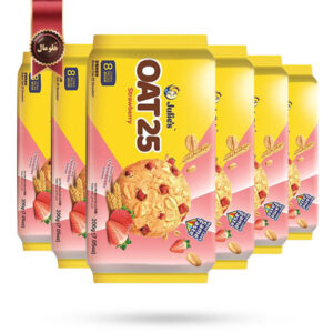 6 بسته بیسکوییت اوت جولیز Julie’s Oat 25 مدل توت‌ فرنگی Strawberry پک 8 عددی (اورجینال)