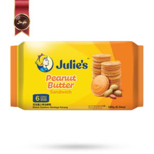 بیسکوییت کرم دار جولیز Julie’s مدل کره بادام زمینی Peanut Butter پک 6 عددی (اورجینال)