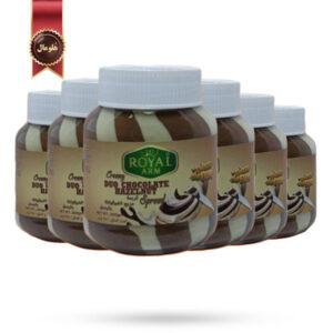 6 عدد کرم شکلات فندقی دو رنگ رویال آرم Royal Arm Creamy Duo Chocolate Hazelnut وزن 350 گرم (اورجینال)