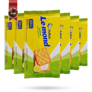 6 بسته بیسکوییت کرم دار جولیز لموند Julie’s Lemond مدل لیمویی Lemon پک 10 عددی (اورجینال)