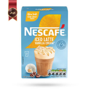کافی میکس نسکافه Nescafe مدل آیس لاته وانیل کرمی Iced Latte Vanilla Cream پک 7 ساشه ای (اورجینال)
