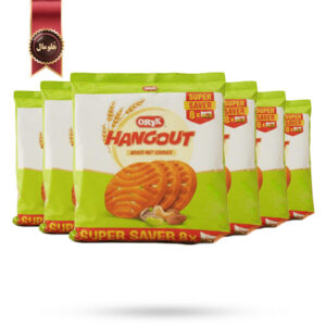 6 بسته کوکی هانگوت اوریکس ORYX Hangout مدل طعم مغز های مخلوط Mixed Nut پک 8 تایی (اورجینال)