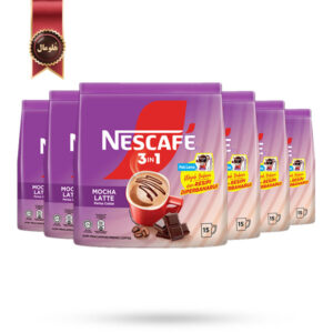 6 بسته قهوه فوری 3 در 1 نسکافه Nescafe مدل لاته موکا Latte Mocha پک 15 ساشه ای (اورجینال)