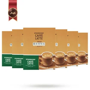 6 بسته قهوه فوری استارباکس starbucks مدل کافه لاته caffe latte پک 10 ساشه ای (اورجینال)