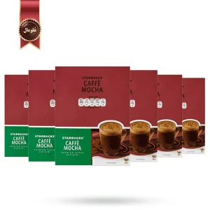 6 بسته قهوه فوری استارباکس starbucks مدل کافه موکا caffe mocha پک 10 ساشه ای (اورجینال)