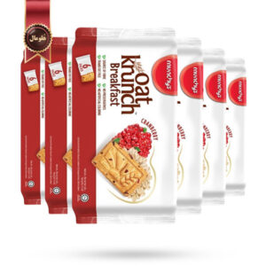 6 بسته بیسکوییت صبحانه اوت کرانچ مانچیز Munchy’s Oat Krunch طعم کرنبری Cranberry پک 6 تایی (اورجینال)