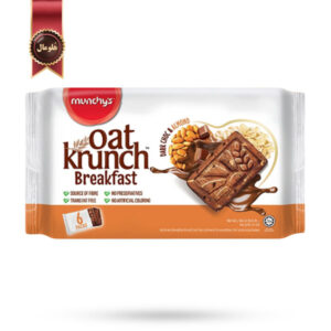 بیسکوییت صبحانه اوت کرانچ مانچیز Munchy’s Oat Krunch طعم شکلات تلخ و بادام Dark Choc & Almond پک 6 تایی (اورجینال)