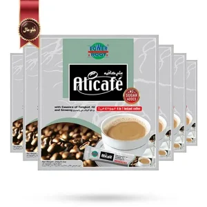 6 بسته کافی میکس علی کافه Alicafe مدل بدون شکر اضافه no sugar added پک 20 ساشه ای (اورجینال)