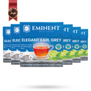 6 بسته چای کیسه ای هرمی امیننت Eminent مدل ارل گری شیک Elegant Earl Grey پک 20 تایی (اورجینال)