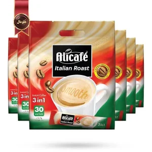 6 بسته کافی میکس علی کافه Alicafe مدل رست ایتالیایی Italian Roast پک 30 ساشه ای (اورجینال)