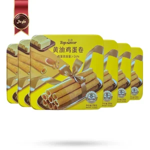 6 بسته ویفر رول تاپ ساور Top savor مدل تخم مرغ طعم کره Butter وزن 208 گرم (اورجینال)
