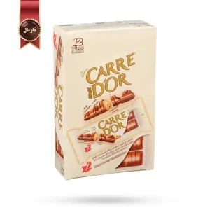 شکلات کاریدور Carre Dor مدل 2 انگشتی طعم فندق Hazelnut Cream پک 12 تایی (اورجینال)