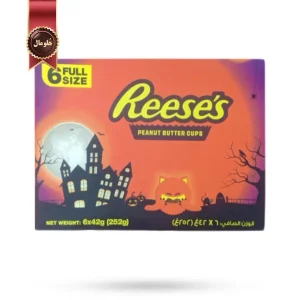 شکلات هالووین ریسز Reese’s مدل کاپ با کره بادام‌ زمینی Peanut Butter Cups پک 6 تایی (اورجینال)