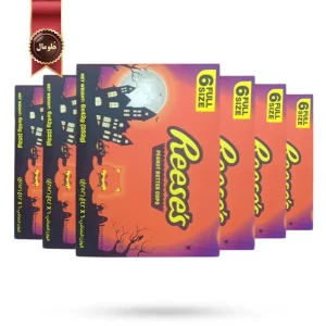 6 بسته شکلات هالووین ریسز Reese’s مدل کاپ با کره بادام‌ زمینی Peanut Butter Cups پک 6 تایی (اورجینال)