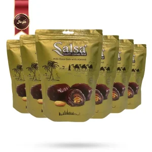 6 بسته شکلات خرمایی سالسا Salsa مدل شکلات شیری و بادام Milk Chocolate With Almond وزن 250 گرم (اورجینال)