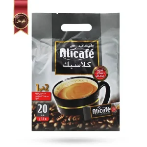 کافی میکس علی کافه Alicafe مدل 2 در 1 کلاسیک بدون شکر Classic Sugar Free پک 20 ساشه ای (اورجینال)
